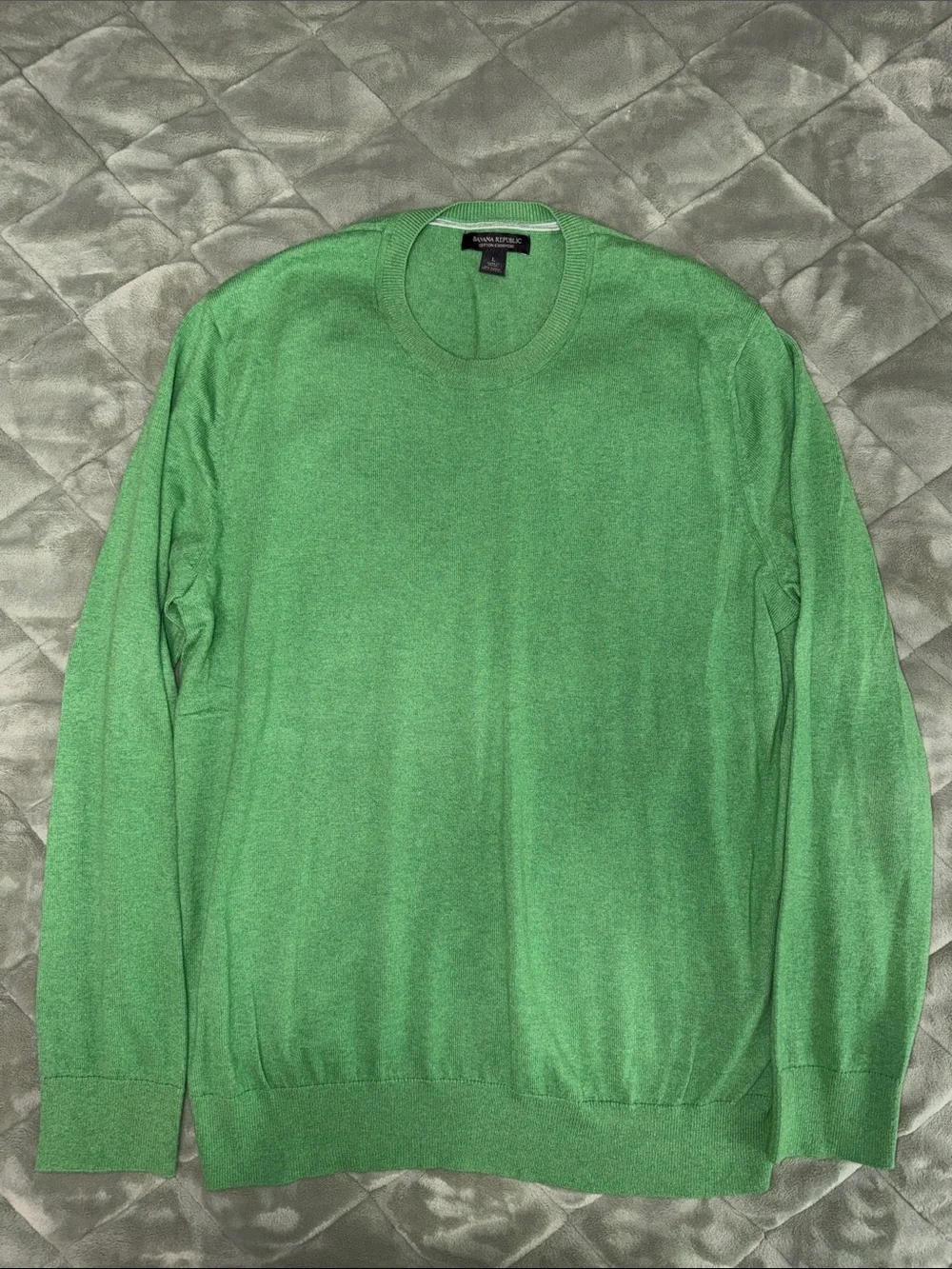 Banana Republic Men's Crewneck Sweater - Green (Cotton Cashmere)